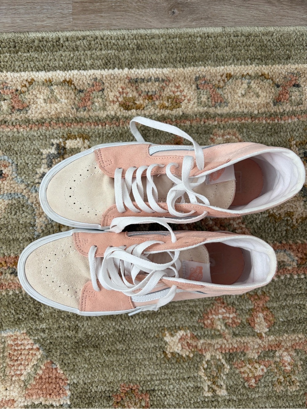 Vans Women's Platform Lace-Up Sneakers in Blush and Cream